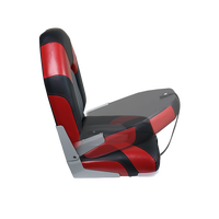 Siège de bateau ergonomique rabattable à dossier haut, en cuir PVC imperméable et résistant aux UV, avec éponge épaisse, pour pêche et yacht (siège de capitaine)