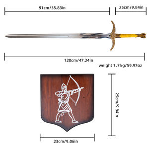 Épée Heartsbane <span class=keywords><strong>de</strong></span> 120 cm <span class=keywords><strong>de</strong></span> <span class=keywords><strong>Game</strong></span> <span class=keywords><strong>of</strong></span> <span class=keywords><strong>Thrones</strong></span> - Réplique <span class=keywords><strong>de</strong></span> Jorah Mormont en acier valyrien pour cosplay - Product Image 6
