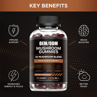 Gummies OEM Véganes au Complexe d'Extraits de Cordyceps, Reishi et Crinière de Lion, Sans Sucre, à base de Cordyceps Sinensis Brut