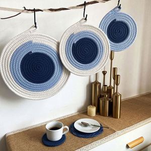 Sous-plats ronds en coton résistants à la chaleur, dessous de verre, sets de table pour usage domestique, support pour casseroles chaudes, cuisson et pâtisserie - Product Image 3