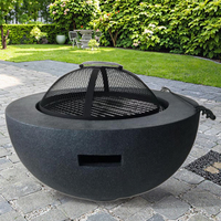 Grilles d'extérieur pour barbecue en plein air 60x60x30 Cm, grille de charbon de bois, foyer en Fiber de fer, produit d'extérieur noir, toutes saisons
