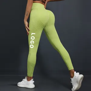 2023 New Arrives Gym Bright Silk Yoga Leggings Women With Custom Logo High Waisted Peach Butt Seamless Scrunch Legging