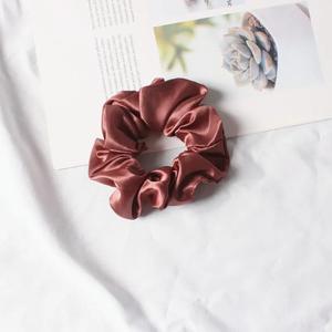 Aksesoris Rambut Satin Warna Solid Elastis untuk Anak Perempuan dan Wanita, Ikat Rambut Model Usus Besar - Product Image 6