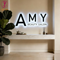 Lettres rétroéclairées LED lumineuses, enseignes personnalisées en acrylique, panneaux lumineux étanches pour les murs de bureaux et les arrière-plans.