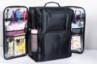 FAMA Fournisseur Direct Nouveau Design Pliable Beauté Sac Cosmétique Chariot En Nylon Roulant Maquillage Train Case