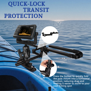 Velpaw 360 <b>Adjustable</b> Live Sonar Transducer Pole Mount <b>Stand</b> for Kayak Boat Rotating Marine Drill-Down Base 1.5 Inch Ball - Product Image 5