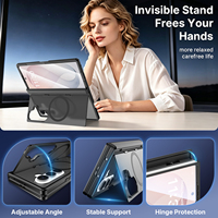 Étui Premium Mat Souple pour Samsung Z Fold 8 Ultra avec Support Arrière Dissimulé, Protection d'Écran et Charnière Magnétique