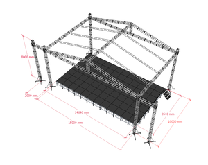 Venta caliente de fábrica Atril curvo Rectangular Atril de aluminio Truss Podium Truss Display para evento Show - Product Image 5