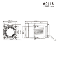 Certificazione ECE R10 Automotive 90mm 3.5 pollici faro Led 45W Hi/Lo Beam fari a LED con luce di parcheggio