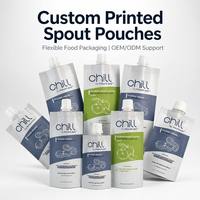 Bolsa con Boquilla y Tapa de Película PET/PE de Grado Alimenticio, Personalizada, de 250ml/500ml, Empaquetada en Cartón, para Cerveza, Mantequilla de Maní y Snacks