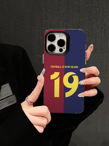 Funda para Teléfono con Número 4 de Fútbol, Funda Deportiva Resistente a Impactos en Rojo y Azul para iPhone 16/15/14/13/12 Pro Max, Funda Antigolpes - Product Image 6