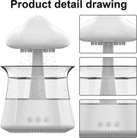 Nuage pluie humidificateur apaisant pluie sons chambre aide au sommeil cascade veilleuse avec huile essentielle 7 couleurs lumière
