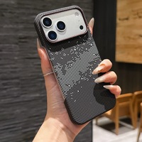 Étui magnétique en fibre de carbone pour iPhone 17 16 Pro, coque de protection pour objectif d'appareil photo en métal, coque rigide en PC