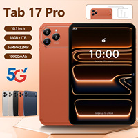 Tablette Android Tab 17 Pro avec garantie d'un an, écran HD 10,1 pouces, processeur 8 Gen3, 16 Go + 1 To, batterie 10000 mAh, appareil photo 16 MP + 32 MP, 5G
