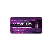 Lot complet de capsules d'ongles en acrylique, formes amande naturelle et cercueil, 550 pièces/boîte, fournitures pour ongles