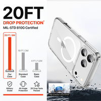 Coque de téléphone magnétique transparente antichoc anti-jaunissement en TPU+PC à couverture intégrale pour iPhone 12 13 14 15 16 16E 17 18 Pro Max Plus