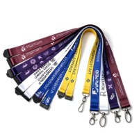 Lanière en polyester personnalisée avec logo, longueur réglable, crochet métallique, clip de sécurité détachable pour badge d'identification, clé, cadeau promotionnel