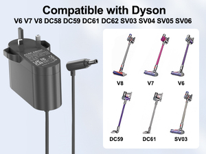 Remplacement 26.1V 0.6A pour <span class=keywords><strong>Dyson</strong></span> V8 <span class=keywords><strong>V7</strong></span> V6 SV03 SV04 SV06 SV07 <span class=keywords><strong>chargeur</strong></span> adaptateur secteur sous vide 1.8 mètres/6 pieds de long Port DC - Product Image 4