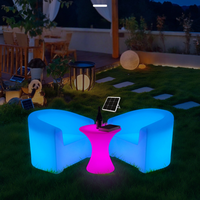 Meubles LED pour événements extérieurs, table et chaises lumineuses pour mariage, meubles modernes durables en PE, meubles de bar à vin