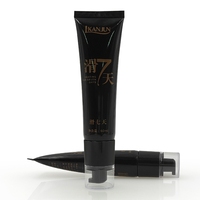Tube vide rond noir personnalisable de 60 ml avec pompe pour lotion, surface brillante, impression offset, pour produits de soin sept jours, lotion et crème