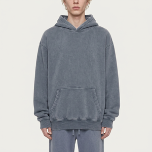 Sudadera con Capucha Unisex de Corte Regular, a Rayas, 100% Algodón, Felpa, Corte Casual, Bolsillo Canguro, Acabado Lavado, Ropa de Invierno - Product Image 1