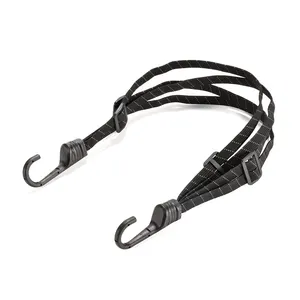 Neues Angebot 60cm verstellbare Bungee-Kabel Flache Bungee-Kabel aus elastischem Gummi mit Haken für Motorrad helm