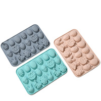 1. Moule à gâteau en silicone de Pâques à 18 cavités, moule à chocolat et résine DIY en forme d'animaux de dessin animé, outils de pâtisserie