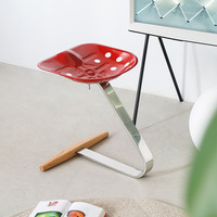 Tabouret de loisirs vintage nordique, chaise de salle à manger design créatif, mobilier de maison moderne léger en acier inoxydable et bois massif, style tracteur