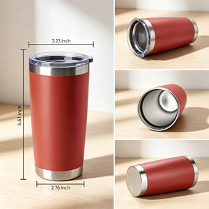 Gobelets isothermes anti-fuite de 20 oz pour entrepôt, tasses à café de voyage en acier inoxydable thermolaqué avec couvercle et paille - Product Image 4