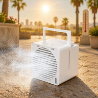 Ventilateur de table portable intérieur/extérieur, mini-refroidisseur d'air, capacité d'eau de 700 ml, ventilateur en plastique à LED 7 couleurs pour camping-car et voiture