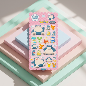 Autocollants 3D en mousse souple Pokémon coréens, Snorlax, personnage mignon, imprimé UV, pour agenda, ordinateur portable, téléphone, décoration, anime pour enfants - Product Image 1