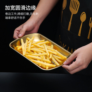 304 Stainless Steel Rectangular Serving <b>Tray</b> Durable For Hotel Meals And Barbecue - Product Image 2