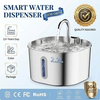Distributeur d'eau automatique pour animaux de compagnie en acier inoxydable 304 écologique et sûr, fontaine pour chat ultra silencieuse avec système de filtration pour animaux de compagnie