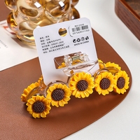 Pince à cheveux en plastique 10,5 cm, motif fleur douce, style tournesol pour femme, idéale pour les vacances, pince super éthérée motif fleur de cerisier