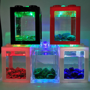 Pompa d'Aria Ultra Silenziosa Jeneca in Bambù Rotonda da 4L con Accessori per Acquario Ecologico Piccolo da Esterno o Soggiorno - Product Image 1