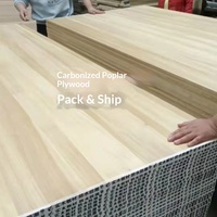 Dalles/panneaux en bois de peuplier massif carbonisé à joint droit, fournis par le fabricant, pour la décoration intérieure, origine du bois : Shandong