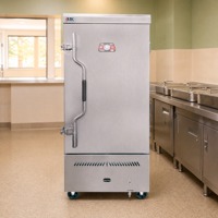 Chariot de cuisson vapeur à gaz robuste RTK avec roues mobiles pour la cuisson vapeur de saucisses, dim sum et légumes