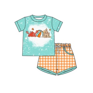 Conjunto de Ropa de Verano para Bebé Niño con Estampado de Cangrejo y Pelota de Playa, Estilo Camuflaje, Venta al Por Mayor, BSSO2020 - Product Image 1