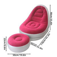 Canapé gonflable portable en PVC floqué avec repose-pieds, fauteuil gonflable individuel pliable pour salon - Vente en gros usine