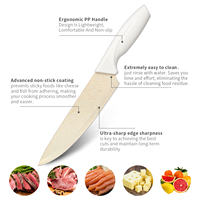 Couteau de Chef de Cuisine Droitier Écologique de Qualité Supérieure en Acier Inoxydable Professionnel avec Manche Coloré en Plastique PP