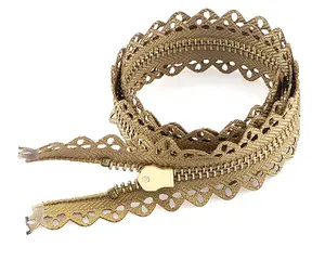 Fermeture à glissière en métal pour vêtements, accessoires haut de gamme, vente en gros, belles dents, idéal pour le vêtement - Product Image 1