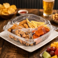 Offre Spéciale en plastique transparent PET Transparent Blister à clapet à emporter jetable boîte d'emballage alimentaire carré Hamburger conteneurs