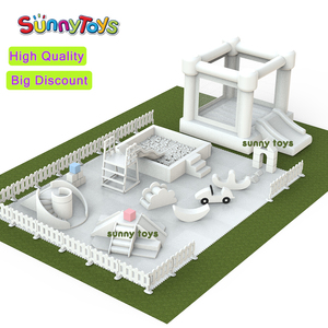 Ensemble de jeux d'intérieur pour enfants sur le thème blanc, aire de jeux souple avec <span class=keywords><strong>piscine</strong></span> <span class=keywords><strong>à</strong></span> <span class=keywords><strong>balles</strong></span> pour les fêtes, équipement de parc d'attractions gonflable - Product Image 2