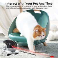 Caméra de surveillance intelligente pour animaux de compagnie, compagnon interactif pour animaux, vision nocturne HD, contrôle par application, Wi-Fi, design mobile, batterie durable, ABS