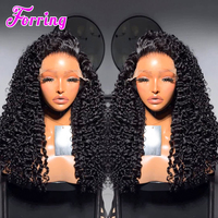 Wig Rambut Asli Manusia Model Deep Curly HD Transparent Burmese Water Wave 200 Density 30 34 Inch, Wig Rambut Asli Manusia Lace Frontal 13X4