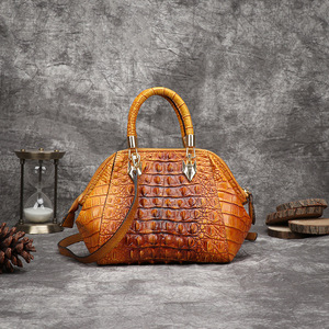 Ando Bag Genuine Cowhide Leather <b>Handbag</b> for Women Vintage Embossed Top Handle Shoulder Crossbody Bag - Product Image 1