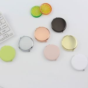Custom Portable/Personalized Laser Engraved Round Folding <b>Makeup</b> Double Sided Metal Compact Mirror With Gift <b>Box</b> - Product Image 3