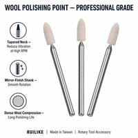 Großhandel Wollpolierköpfe mit 3mm Schaftanschluss für professionelle Rotationswerkzeug-Sets