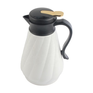 Cone Shape Reusable <b>Tea</b> <b>Maker</b> With Black Lid And Handle, Minimalist White Plastic Coffee Carafe - Product Image 4