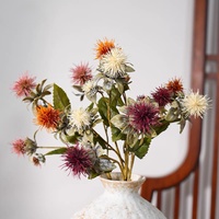 Fleur artificielle réaliste de type pincushion, style vintage, pour décoration rustique, arrangements floraux de mariage et ornements